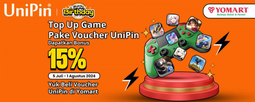 Beli Voucher UniPin di Yomart – Dapatkan Bonus hingga 15% setiap Top Up Game pake Voucher UniPin